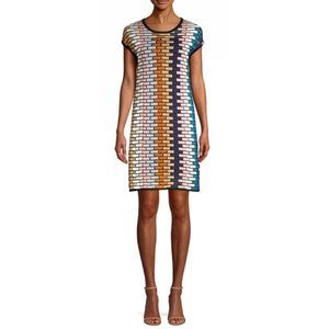 M Missoni Multicolor grid shift dress 44